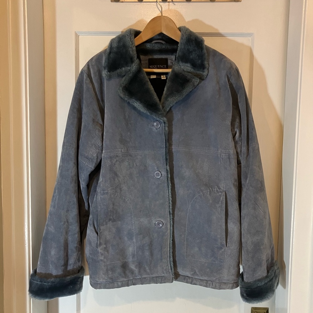 LRG Sequence Steel Blue Leather Jacket